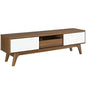 Envision 59 TV Stand, Wood, Natural Brown White 13575
