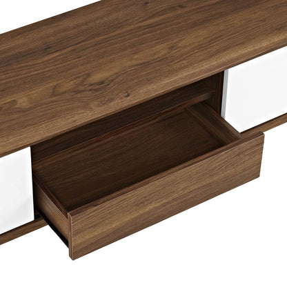 Envision 59 TV Stand, Wood, Natural Brown White 13575