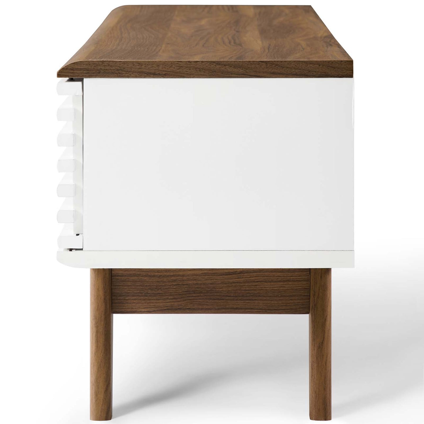 Render 59 TV Stand, Wood, Brown Walnut White, 18125