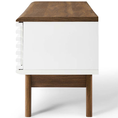 Render 59 TV Stand, Wood, Brown Walnut White, 18125