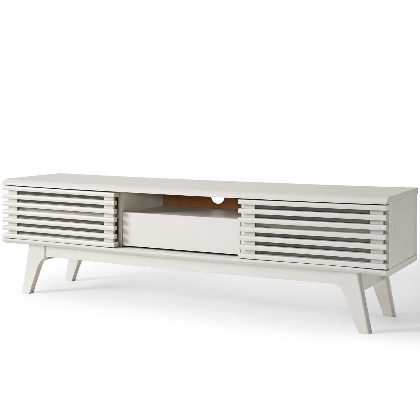 Render 59 TV Stand, Wood, White, 18126