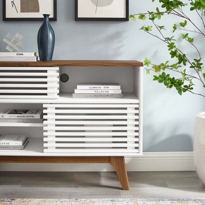 Render Display Stand, Wood, Brown Walnut White, 18129