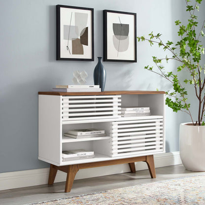 Render Display Stand, Wood, Brown Walnut White, 18129
