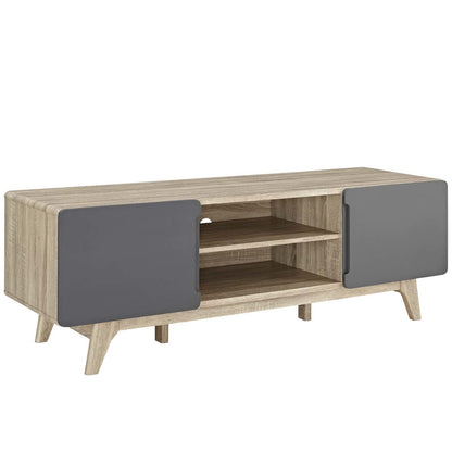 Tread 59" TV Stand, Wood, Grey Gray Natural 13578