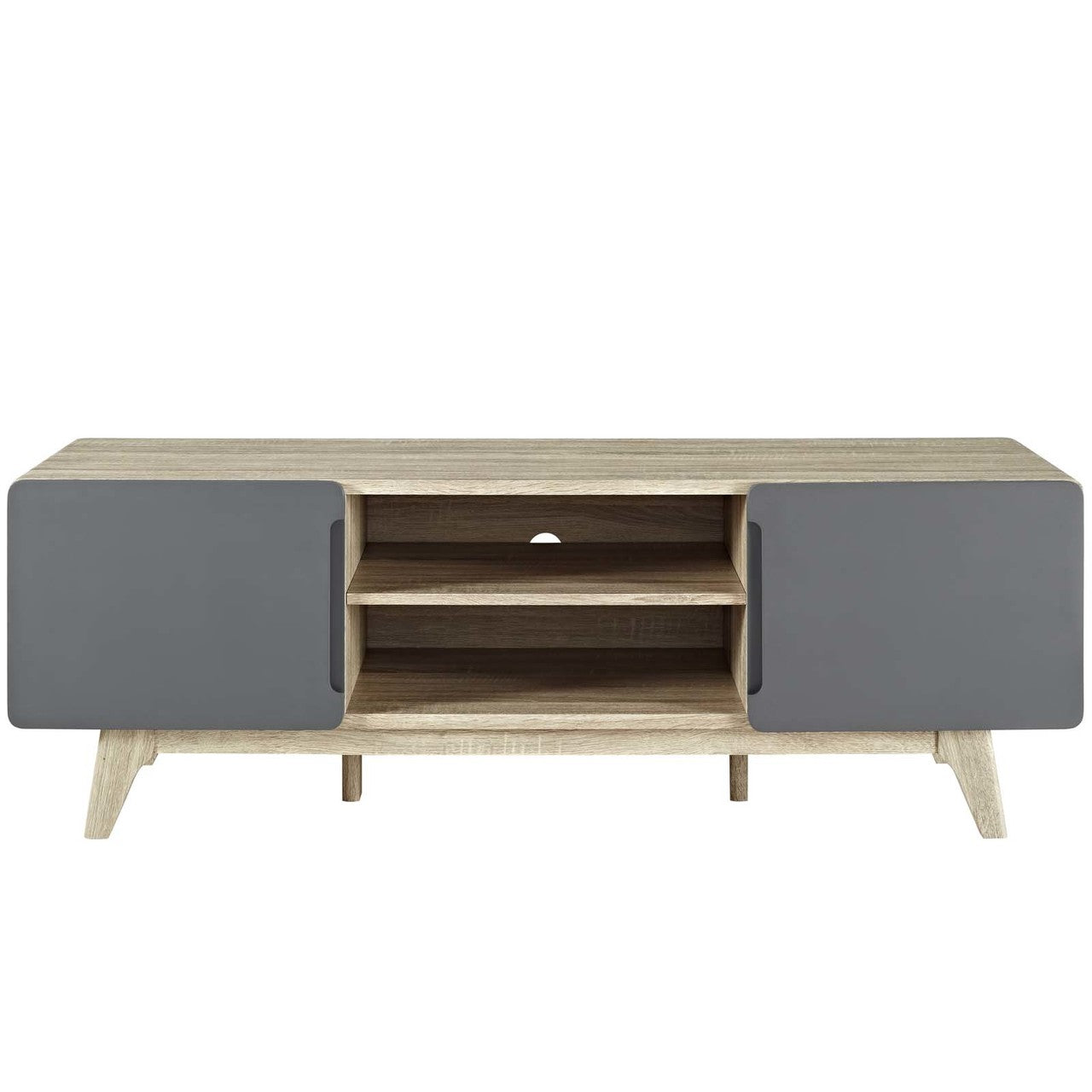 Tread 59" TV Stand, Wood, Grey Gray Natural 13578