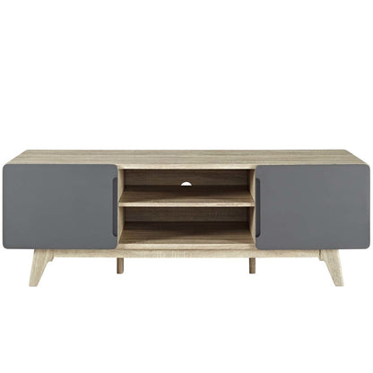Tread 59" TV Stand, Wood, Grey Gray Natural 13578