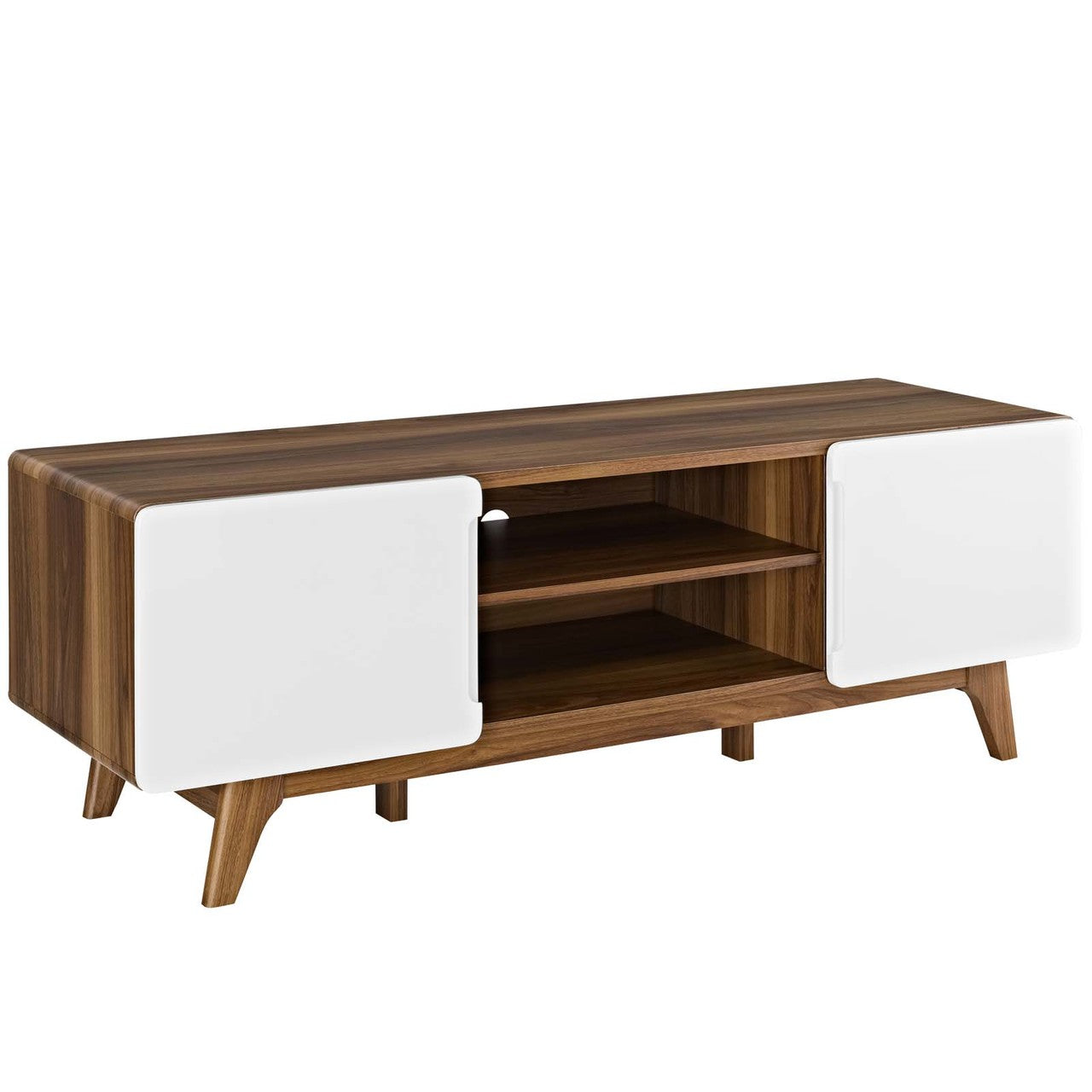 Tread 59" TV Stand, Wood, Natural Brown White 13579