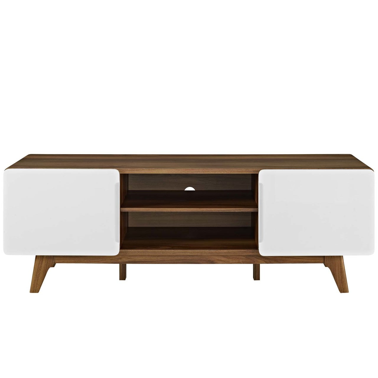 Tread 59" TV Stand, Wood, Natural Brown White 13579