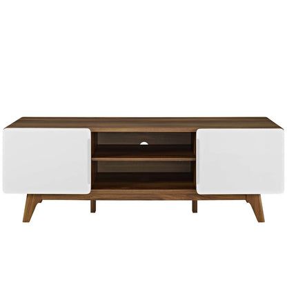 Tread 59" TV Stand, Wood, Natural Brown White 13579