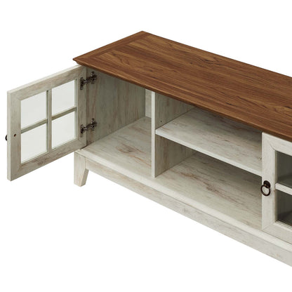 Isle 47 TV Stand, Wood, Brown Walnut White, 18130