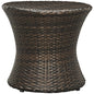 Stage Round Outdoor Patio Side Table, Rattan Wicker, Brown 13581