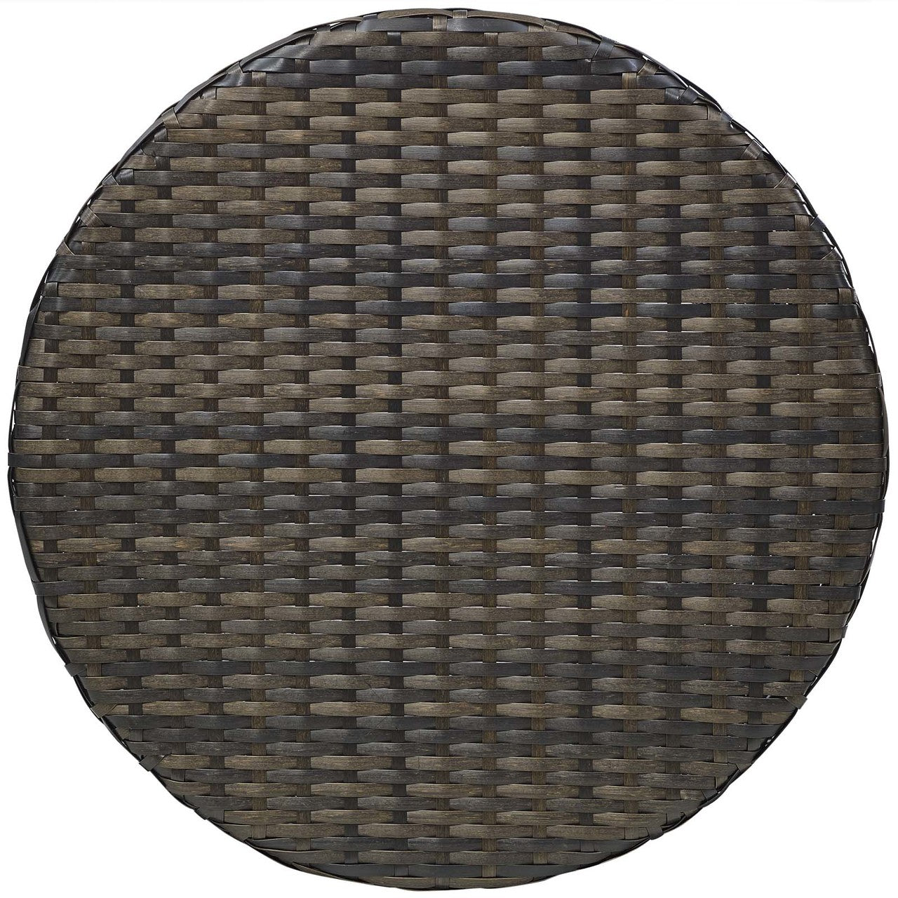 Stage Round Outdoor Patio Side Table, Rattan Wicker, Brown 13581