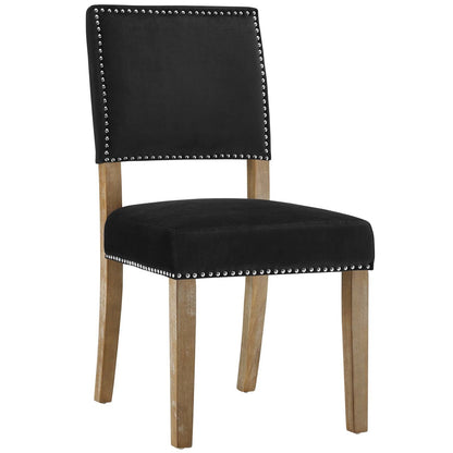 Oblige Wood Dining Chair, Fabric, Black 13583