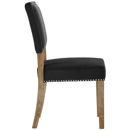 Oblige Wood Dining Chair, Fabric, Black 13583