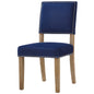 Oblige Wood Dining Chair, Fabric, Navy Blue 13585