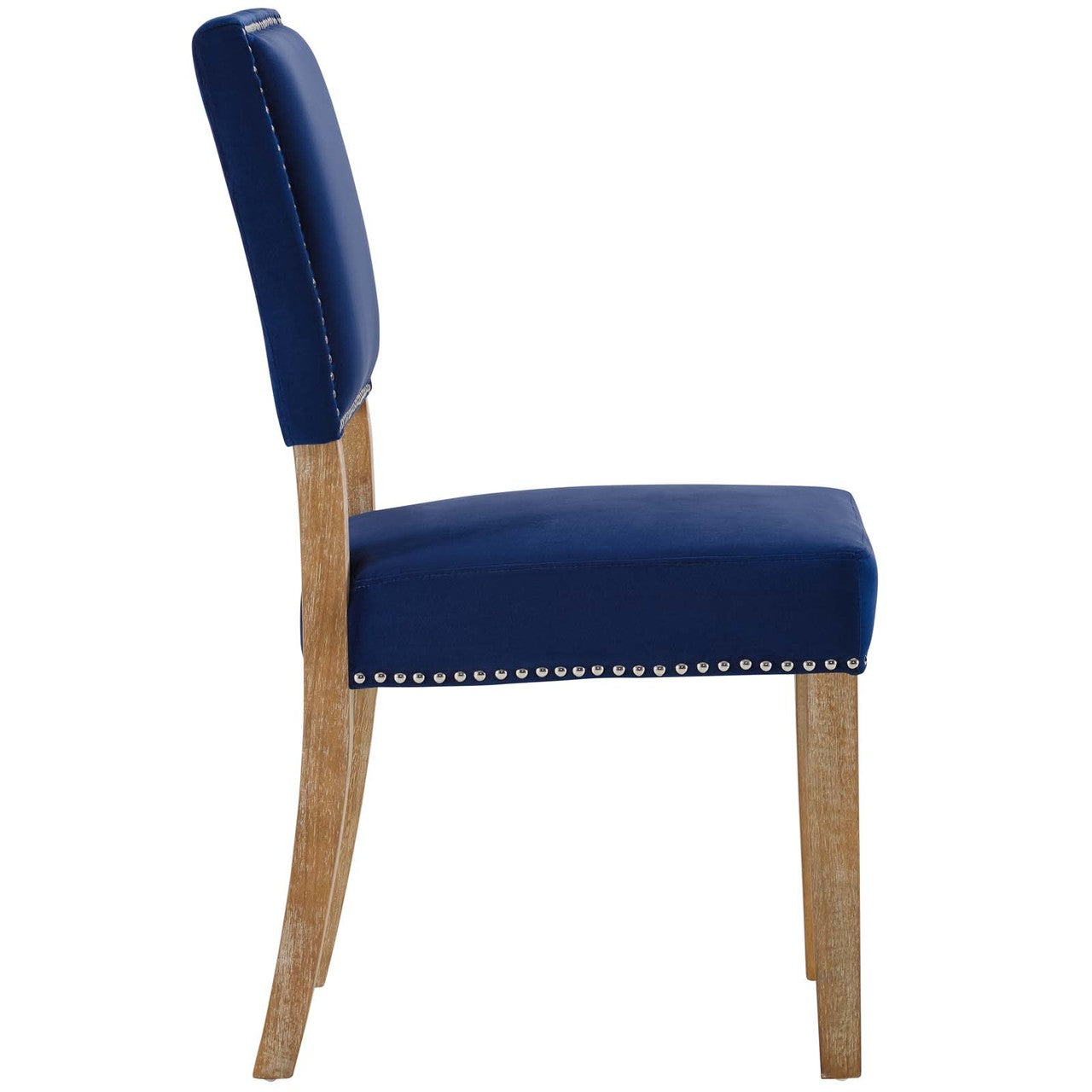 Oblige Wood Dining Chair, Fabric, Navy Blue 13585