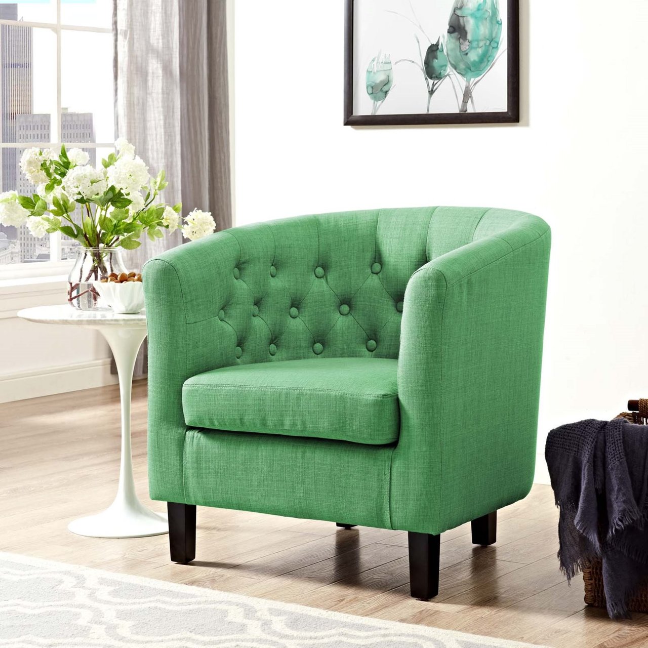 Prospect Upholstered Armchair, Green, Fabric 11519