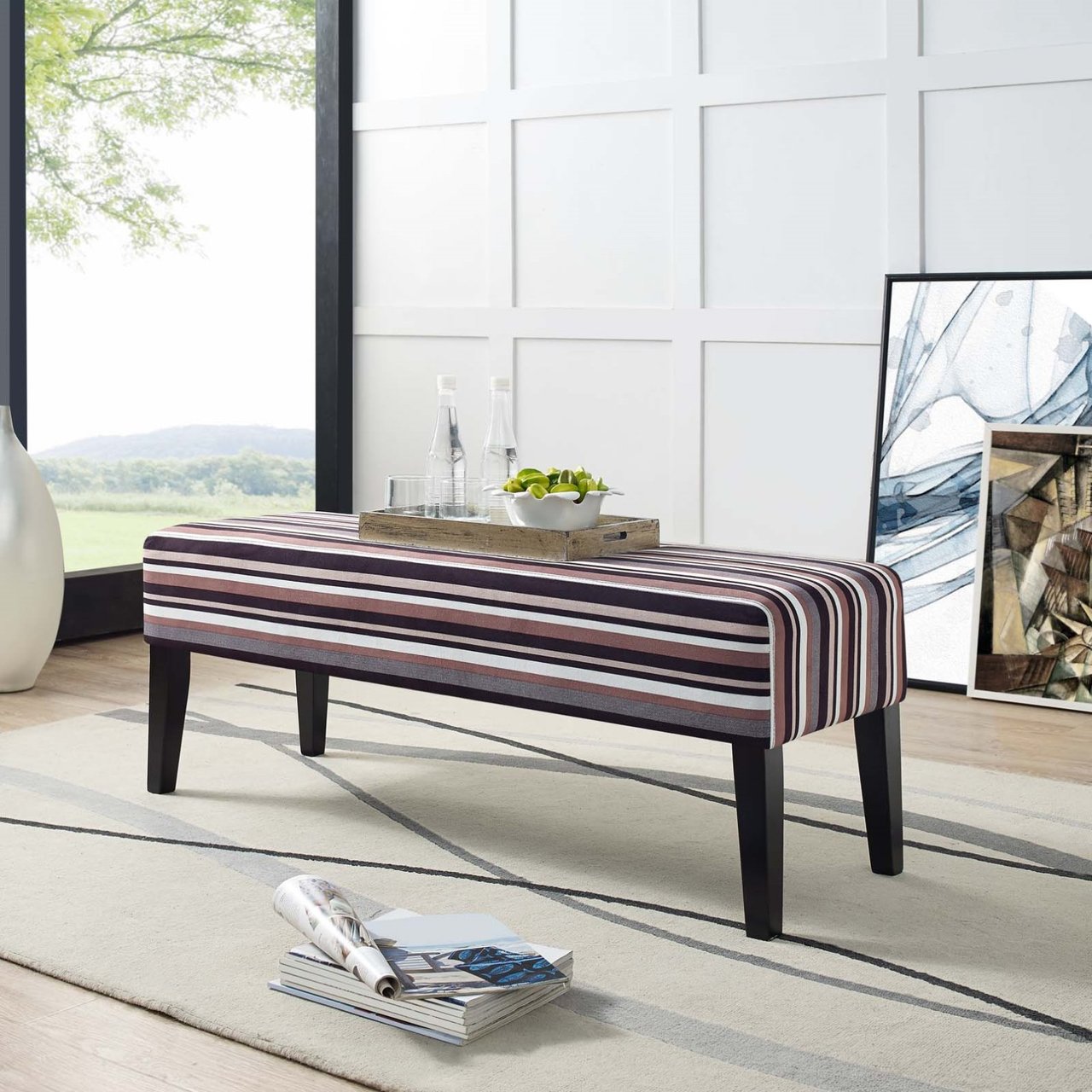 Connect Wood Bench, Multi, Fabric 13086
