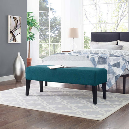 Connect Wood Bench, Fabric, Blue 13087