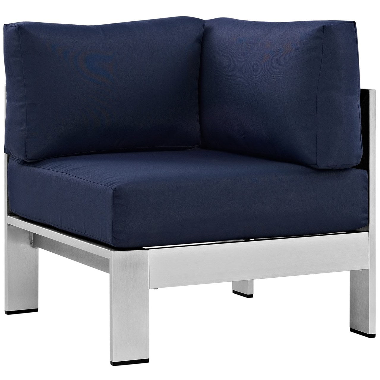 Shore Five PCS Outdoor Patio Aluminum Sectional Sofa Set, Navy, Metal 11528