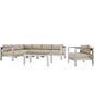Shore Six PCS Outdoor Patio Aluminum Sectional Sofa Set, Beige, Metal 11530