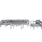 Shore Six PCS Outdoor Patio Aluminum Sectional Sofa Set, Grey, Metal 11531