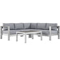 Shore Four PCS Outdoor Patio Aluminum Sectional Sofa Set, Grey, Metal 11535