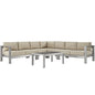 Shore Six PCS Outdoor Patio Aluminum Sectional Sofa Set, Beige, Metal 11542