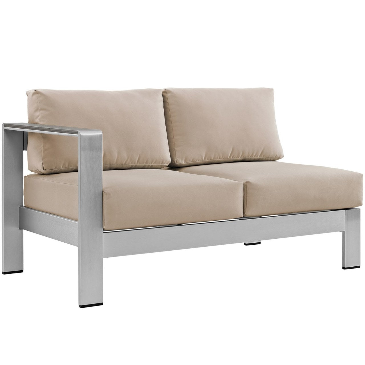 Shore Six PCS Outdoor Patio Aluminum Sectional Sofa Set, Beige, Metal 11542