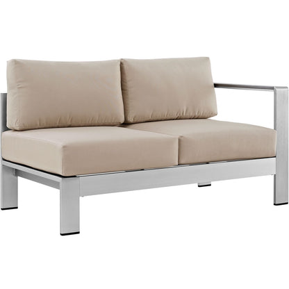 Shore Six PCS Outdoor Patio Aluminum Sectional Sofa Set, Beige, Metal 11542