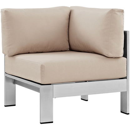 Shore Six PCS Outdoor Patio Aluminum Sectional Sofa Set, Beige, Metal 11542