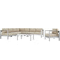 Shore Seven PCS Outdoor Patio Aluminum Sectional Sofa Set, Beige, Metal 11546