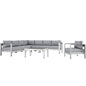 Shore Seven PCS Outdoor Patio Aluminum Sectional Sofa Set, Grey, Metal 11547