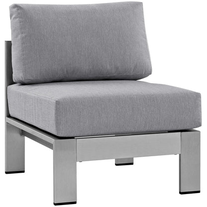 Shore Seven PCS Outdoor Patio Aluminum Sectional Sofa Set, Grey, Metal 11547