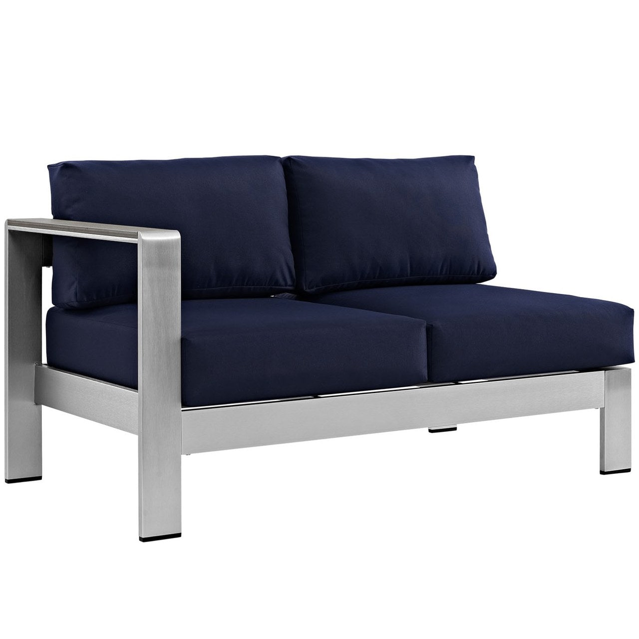 Shore Seven PCS Outdoor Patio Aluminum Sectional Sofa Set, Navy, Metal 11548