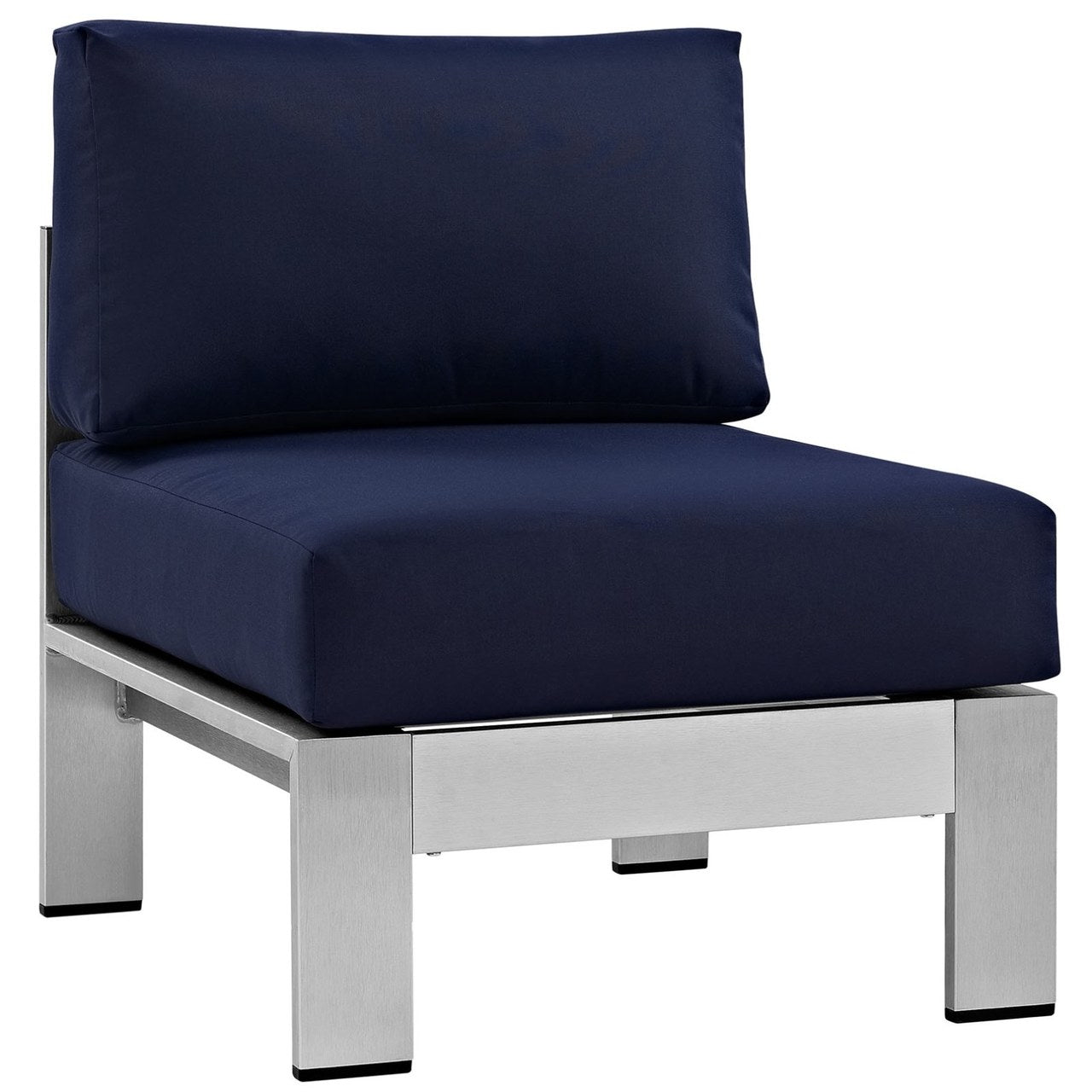 Shore Seven PCS Outdoor Patio Aluminum Sectional Sofa Set, Navy, Metal 11548