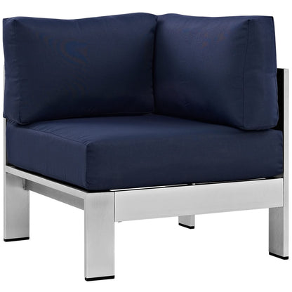 Shore Seven PCS Outdoor Patio Aluminum Sectional Sofa Set, Navy, Metal 11548
