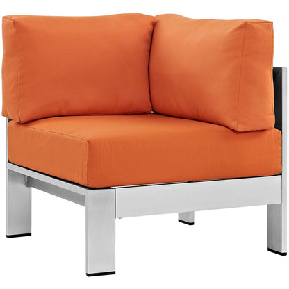 Shore Seven PCS Outdoor Patio Aluminum Sectional Sofa Set, Orange, Metal 11549