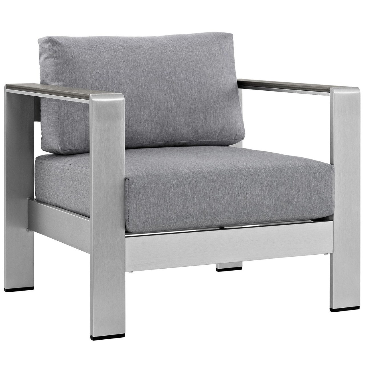 Shore Four PCS Outdoor Patio Aluminum Sectional Sofa Set, Grey, Metal 11551