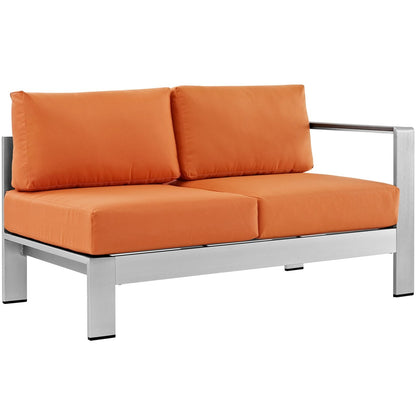 Shore Four PCS Outdoor Patio Aluminum Sectional Sofa Set, Orange, Metal 11553