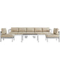 Shore Six PCS Outdoor Patio Aluminum Sectional Sofa Set, Beige, Metal 11558