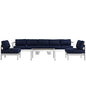 Shore Six PCS Outdoor Patio Aluminum Sectional Sofa Set, Navy, Metal 11560