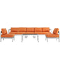Shore Six PCS Outdoor Patio Aluminum Sectional Sofa Set, Orange, Metal 11561