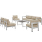Shore Seven PCS Outdoor Patio Sectional Sofa Set, Beige, Metal 11562