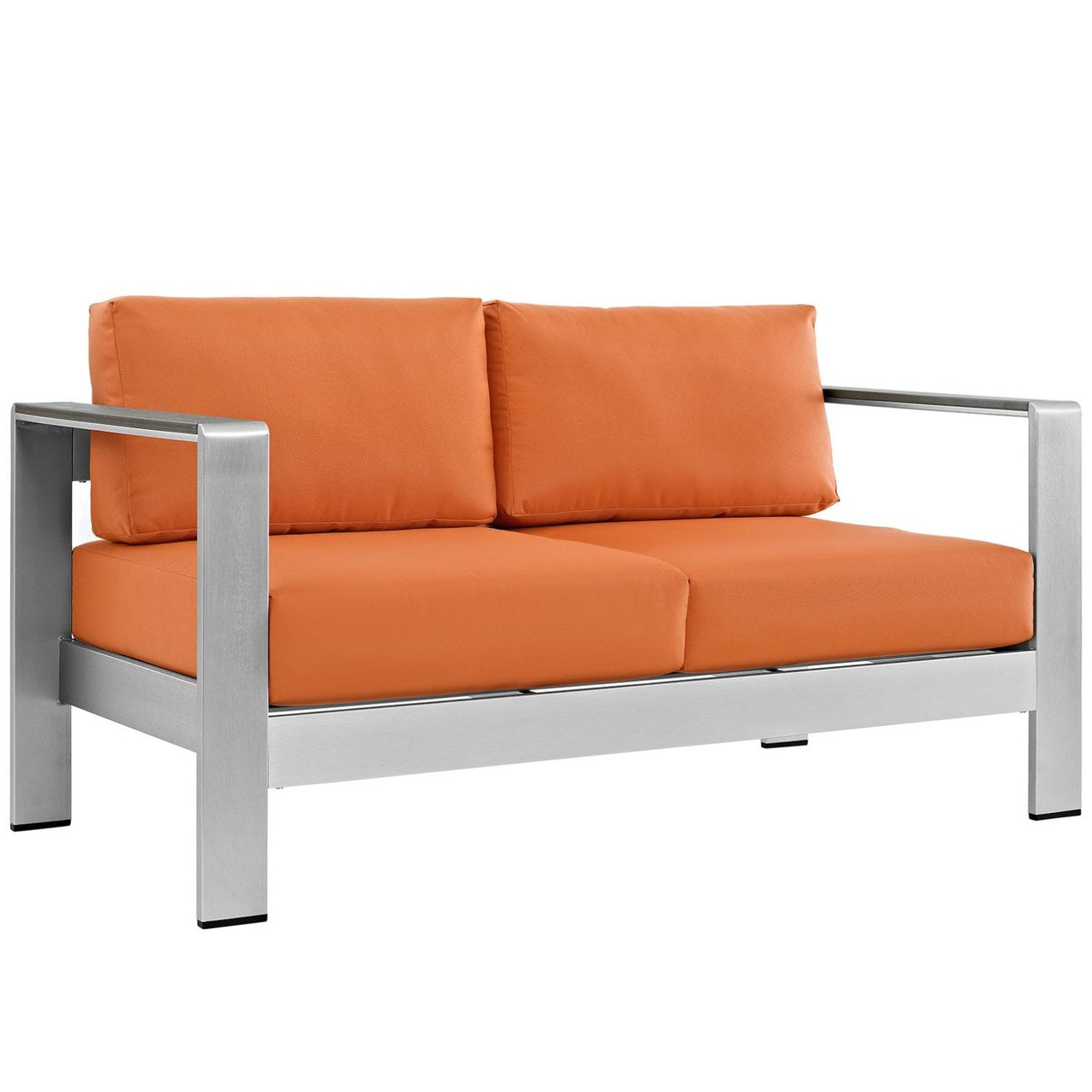 Shore Four PCS Outdoor Patio Aluminum Sectional Sofa Set, Orange, Metal 11569