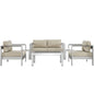 Shore Six PCS Outdoor Patio Aluminum Sectional Sofa Set, Beige, Metal 11570
