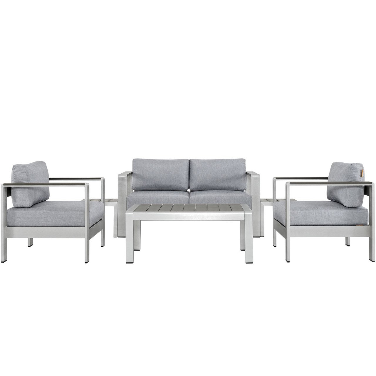 Shore Six PCS Outdoor Patio Aluminum Sectional Sofa Set, Grey, Metal 11571