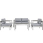 Shore Six PCS Outdoor Patio Aluminum Sectional Sofa Set, Grey, Metal 11571