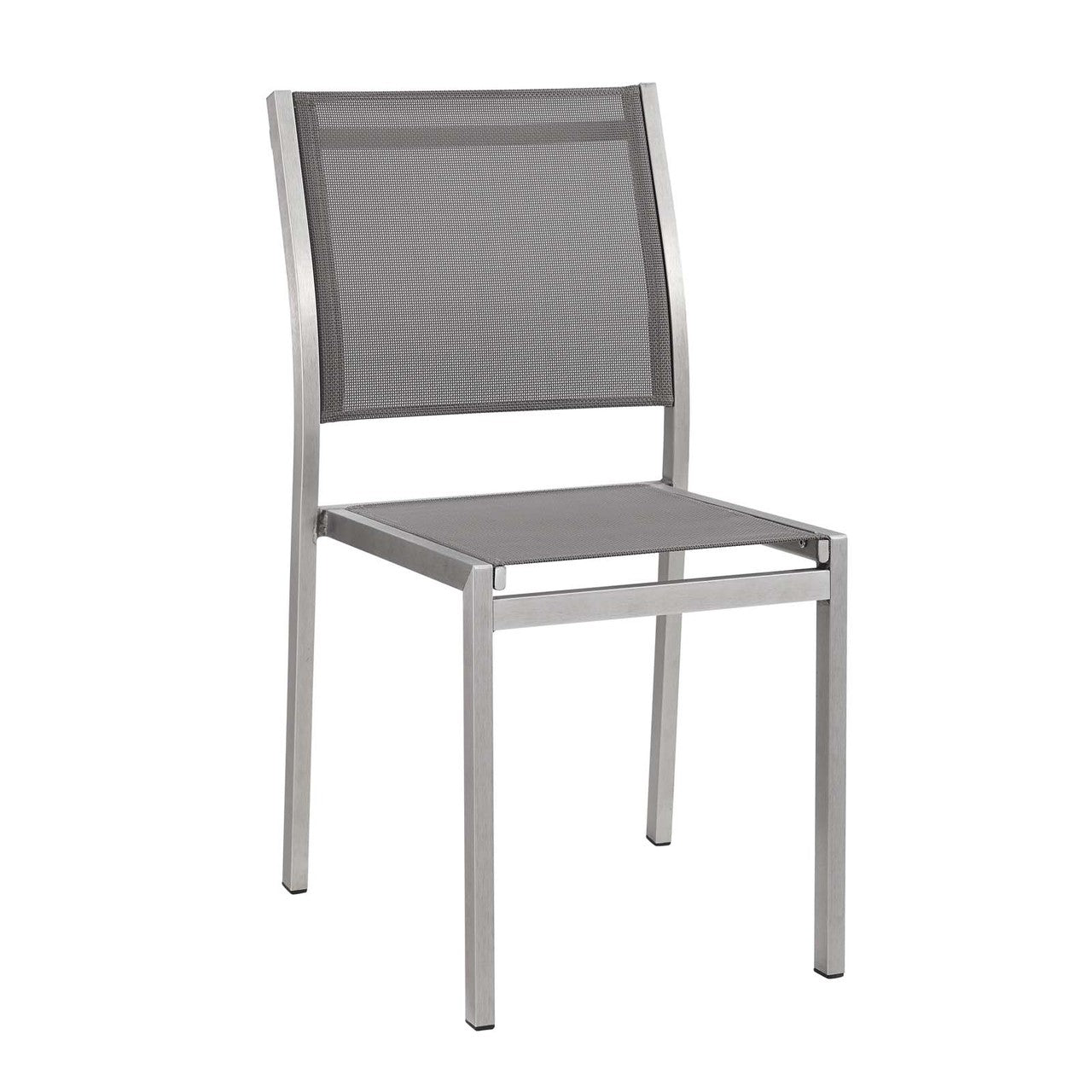 Shore Side Chair Outdoor Patio Aluminum Set of 2, Aluminum Metal Steel, Grey Gray 13592