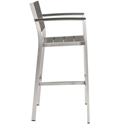 Shore Five PCS Outdoor Patio Aluminum Dining Set, Grey, Metal 11578